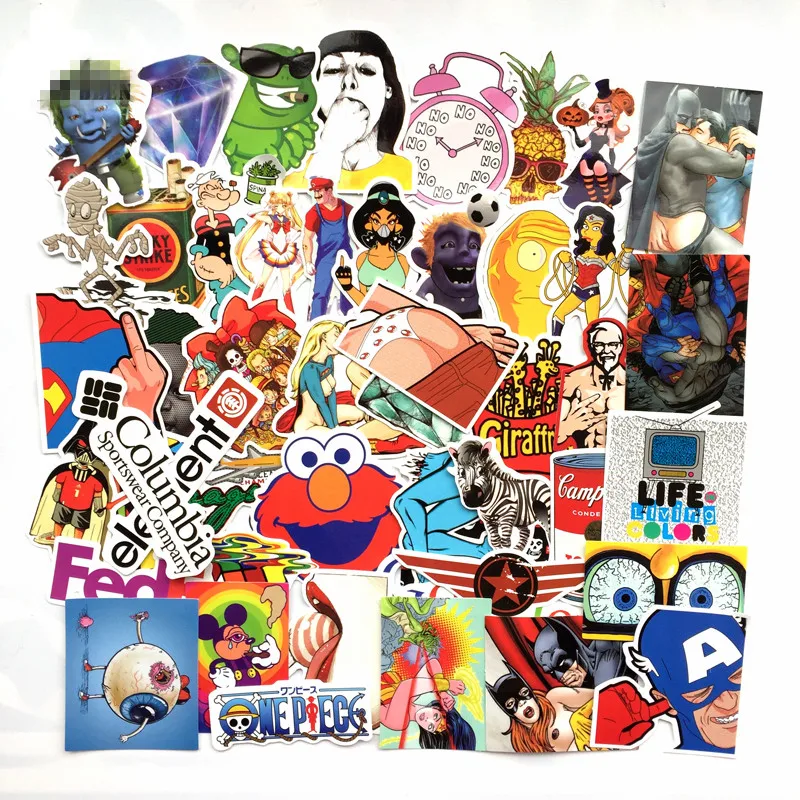 

50pcs mixed diamond rock waterproof laptop motorcycle bike suitcase stickers decal Car hydro flask sticker book