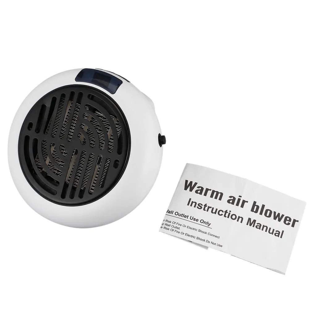900w Mini Warm Air Blower Wall outlet Portable Heater Auto Shut off