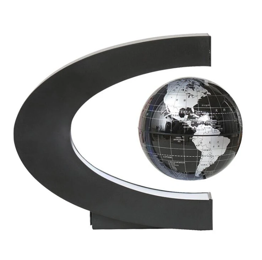 C Shape Magnetic Levitation Globe Floating World Map LED Light Terrestrial Children Educatioanl Toys Home Office Decor