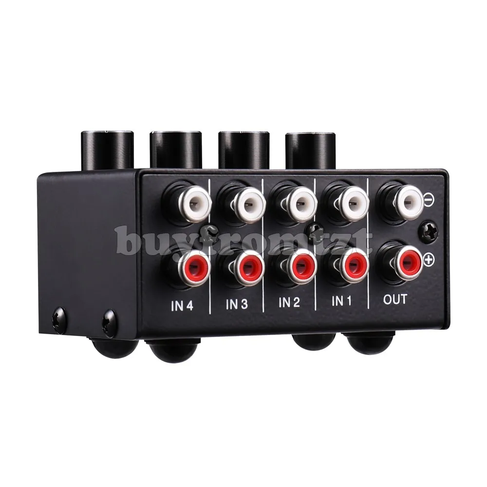 Four-Channel Passive Stereo Mixer Mini Size B896 for CD Player Tape Player Computer Mobile Phone