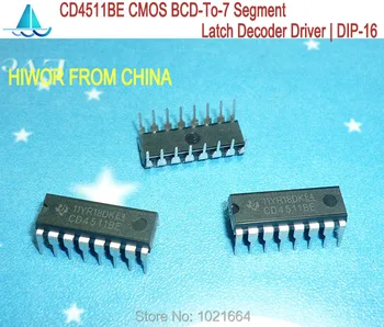 

100pcs/lot CD4511BE CD4511 DIP-16 BCD To 7 Segment Latch Decoder Driver