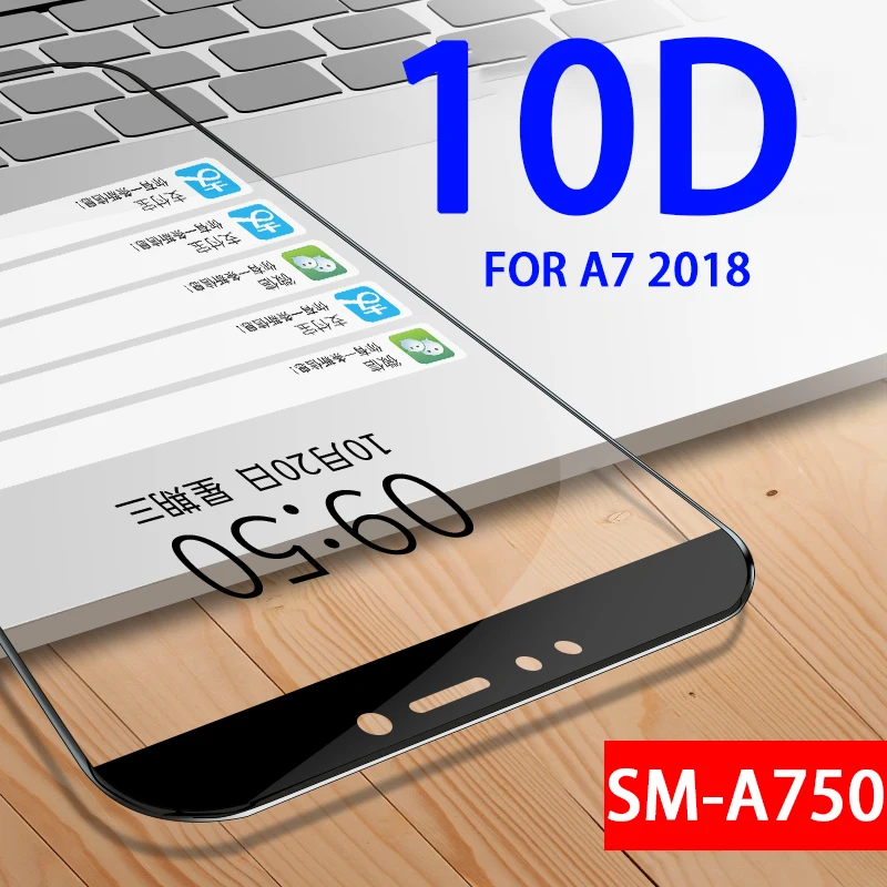 

10D Safety Tempered Glass for Samsung Galaxy A7 2018 screen protector on the Sumsung A 7 2018 A72018 A750F Full Protective films
