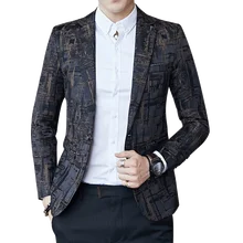 Новинка, мужской пиджак с длинным рукавом, Модный повседневный мужской блейзер, приталенный элегантный мужской пиджак, размер S-3XL