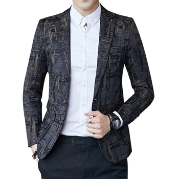 

2018 New Long Sleeve Suit Jackets Mens Fashion Casual men Blazer Coat Slim Elegant Men Suit Jacket, Size S-3XL