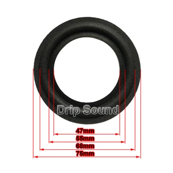 

2pcs 3" inch 75mm Speaker Foam Edge Subwoofer Woofer Surround Circle Repair Parts