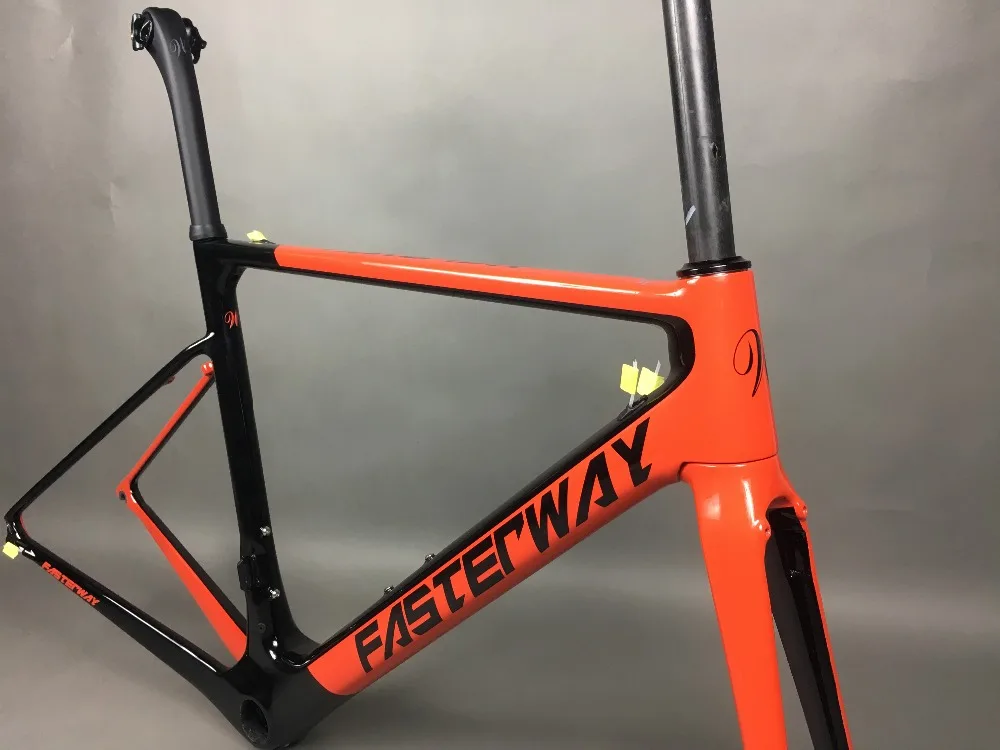 Top light blue 2018 TAIWAN FASTERWAY classic carbon road frameset UD weaves carbon bike frame:Frameset+Seatpost+Fork+Clamp+Headset 34