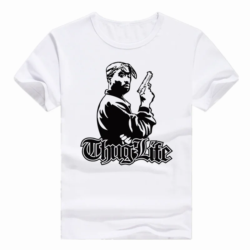 Азиатский размер принт американский рэпер Тупак maveli 2pac Thug Life Hip футболка с