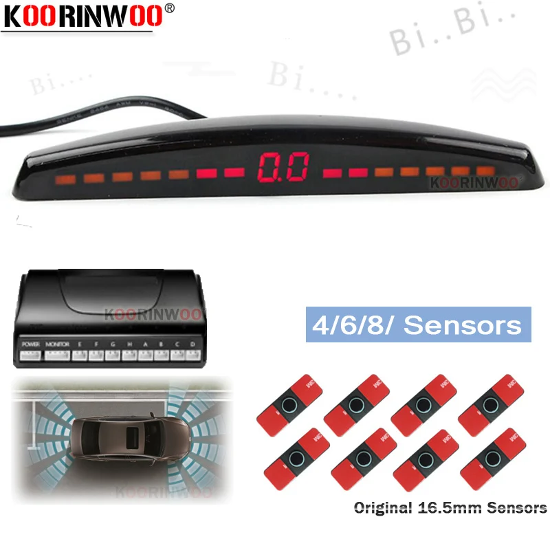 Koorinwoo Original Flat 16.5 parkmaster 4/6/8 Sensor Safety Color LCD Monitoring Security System Car Blind Spot Detection Assist