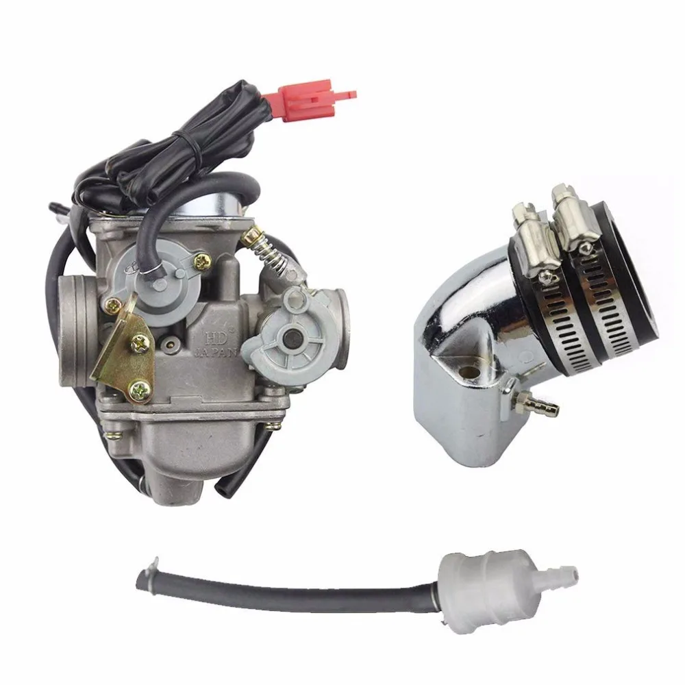 

GOOFIT PD32 Carburetor + Performance Chorme Intake Pipe For GY6 150CC C029-702