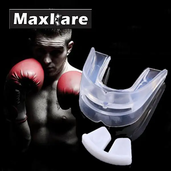 Protector de dientes Protector de boca de goma transparente para adultos Rugby boxeo MMA fútbol baloncesto seguro Protector bucal suave con caja