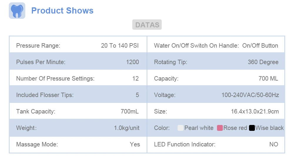 Ирригатор для полости рта Waterpulse V660, 12 насадок, ирригатор для полости рта V660 с 13 насадками, инструменты для гигиены полости рта, орошение полости рта