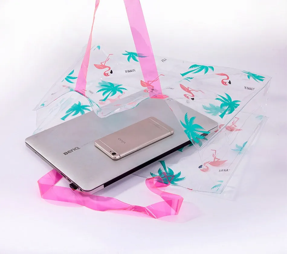 Косметичка из ПВХ с фламинго, женская косметичка, переносная сумка на застежке, для путешествий, водонепроницаемая, Wish kits, органайзер, прозрачная сумочка, косметичка