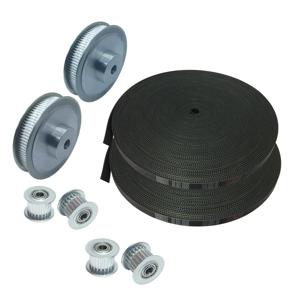 

3M Open Ended Timing Belt 7 Meters * 2 set +3M pulley 100 teeth bore 12mm +22 Teeth Idler bore 6mm 4pcs