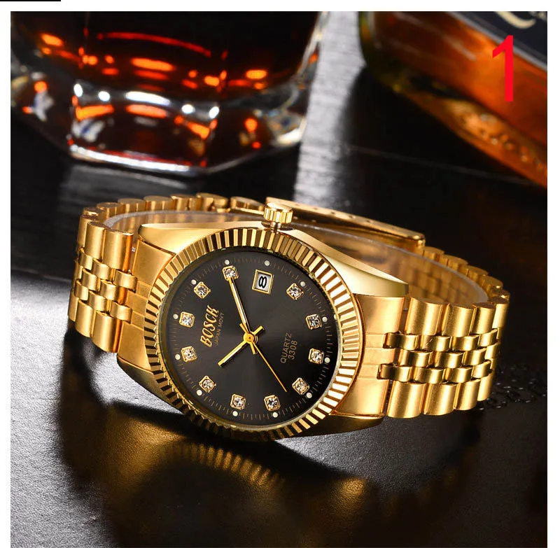 

Men and women tungsten steel couple watches on the table pair of waterproof quartz watch couple watch