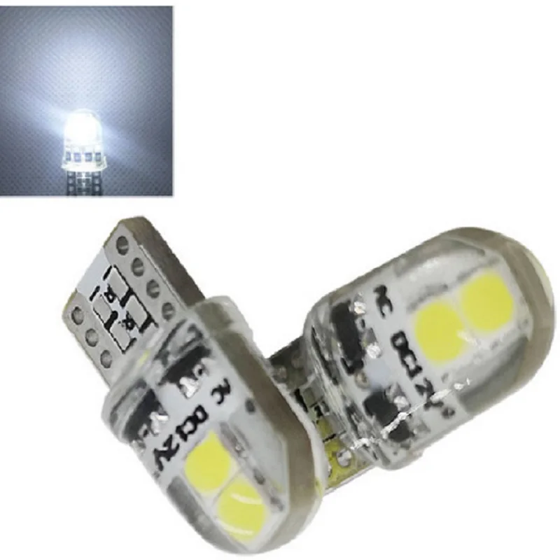 

1 Pcs T10 W5W 4 SMD 3030 Car Led Bulb Silicone Case Non Polar 168 194 Interior Lights Door Reading License Plate Lamp 12V White