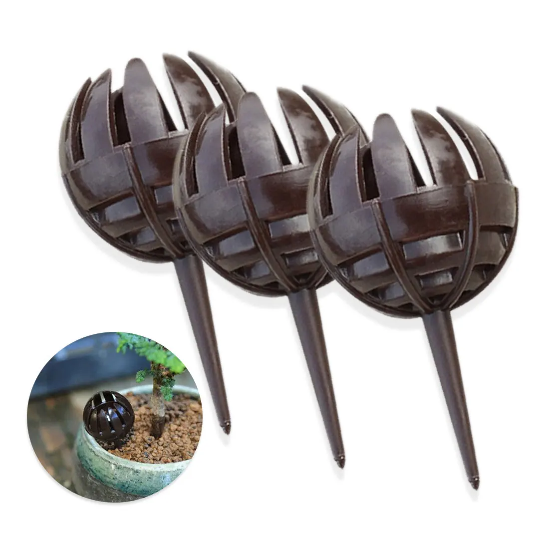 

20pcs/ Set Reusable Portable Fertilizer Cover Coffee Color Box Basket for Bonsai Plant Flower Bug