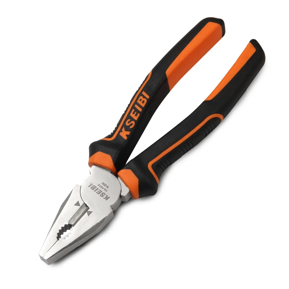 KSEIBI 8" (200mm) Universal Combination Pliers Hand Tool, Nikal plated