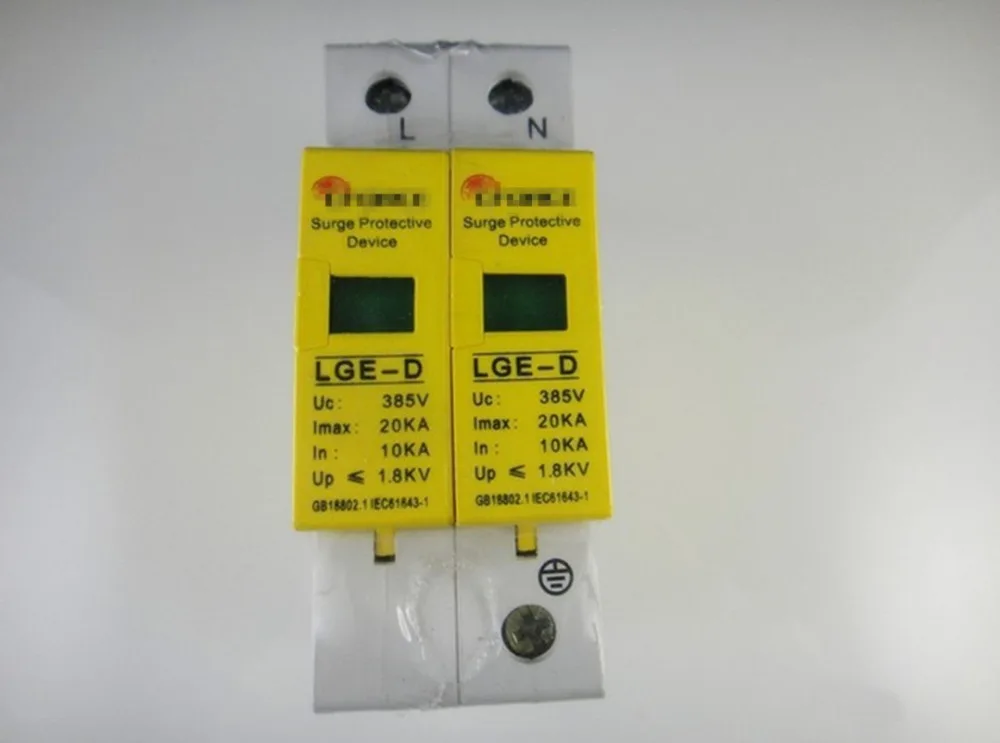 

1PCS 2P 10~20KA Din Rail Surge Protection Lightning Arrester Din-rail mount