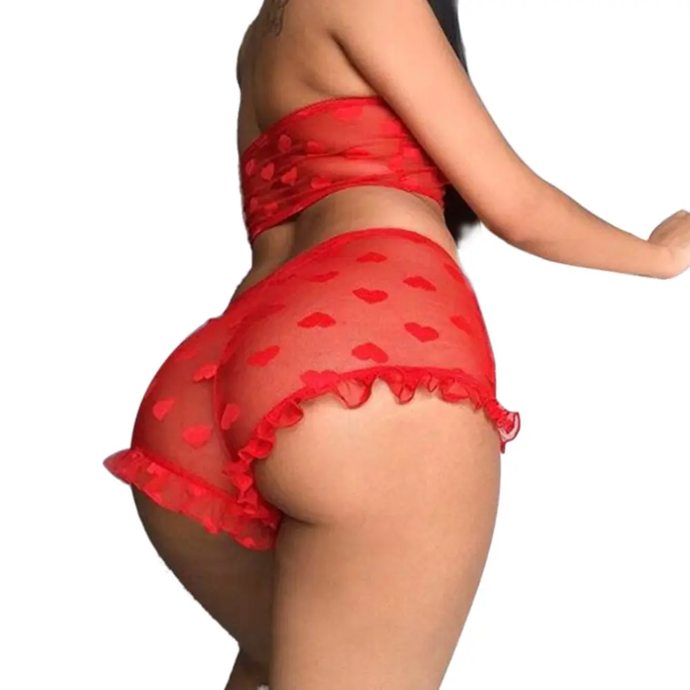 Сексуальное женское соблазнительное Сексуальное белье, прозрачный бюстгальтер, кружевное Трехточечное Нижнее белье, сетчатый прозрачный комплект нижнего белья - Цвет: Красный