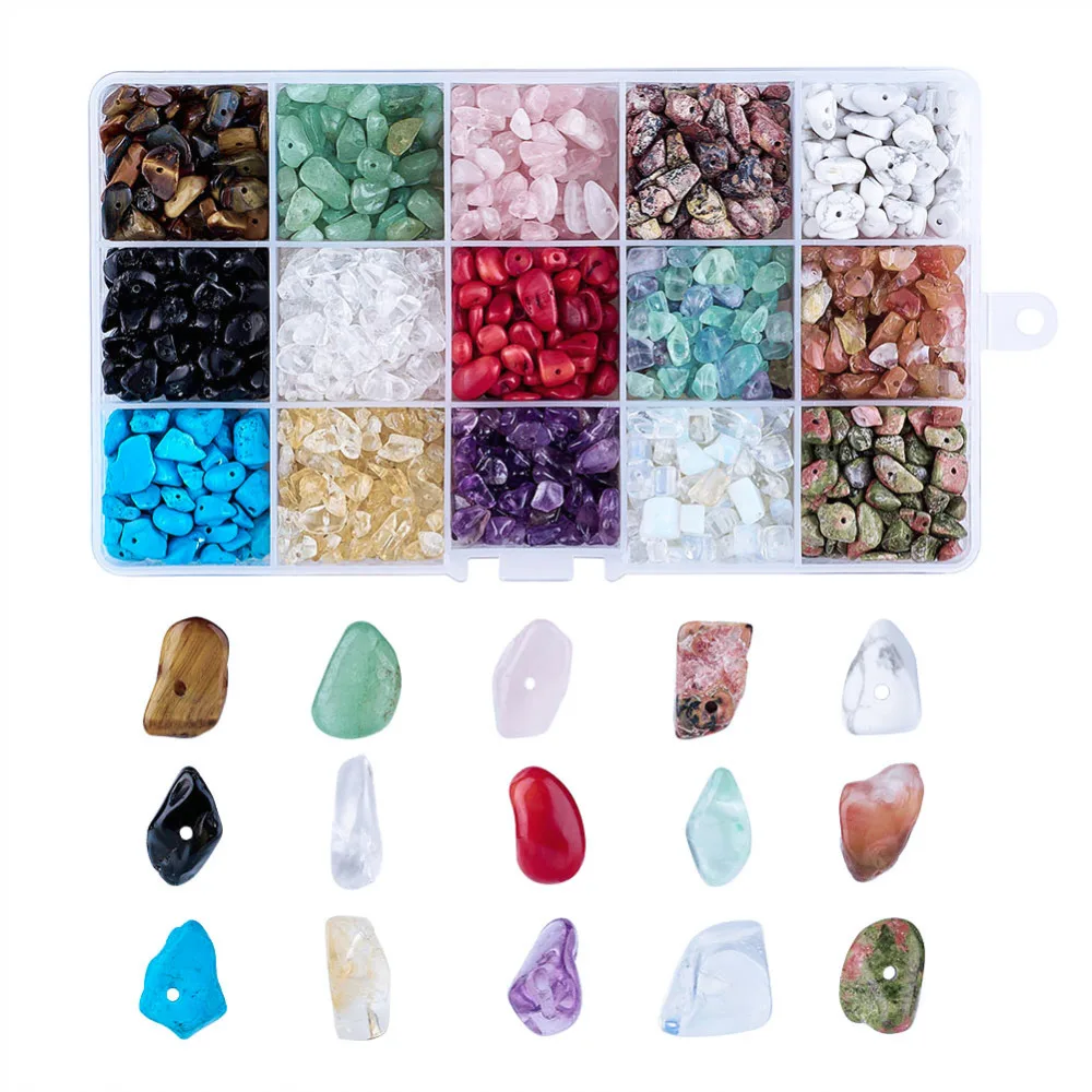 1 Box Beads Irregular Mixed Natural & Synthetic Gemstone Beads For