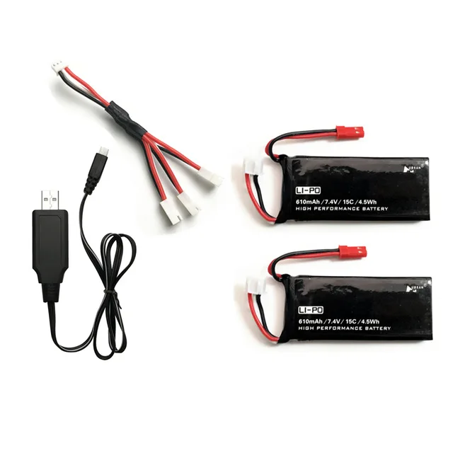 Hubsan X4 H502S H502E 7,4 V 610mAh lipo аккумулятор 15C 4.5WH аккумулятор с usb зарядным устройством набор для радиоуправляемого квадрокоптера дрона запчасти - Цвет: Цвет: желтый