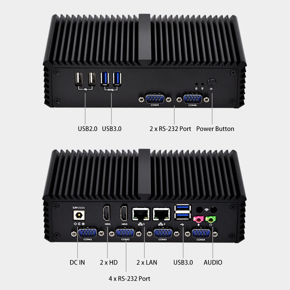 KANSUNG Intel Celeron 3215U Windows 10 Mini Pc 2 Gigabit 6 RS232 Linux Pfsense Barebone X86 промышленных безвентиляторный Миниатюрный Настольный ПК