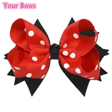 Твои банты, 1 предмет, 5 дюймов Back To School нарисованной длинноволосой девочкой с бантом детские шпильки для волос Бутик ленты заколки-бантики для волос Fastion женские аксессуары для волос