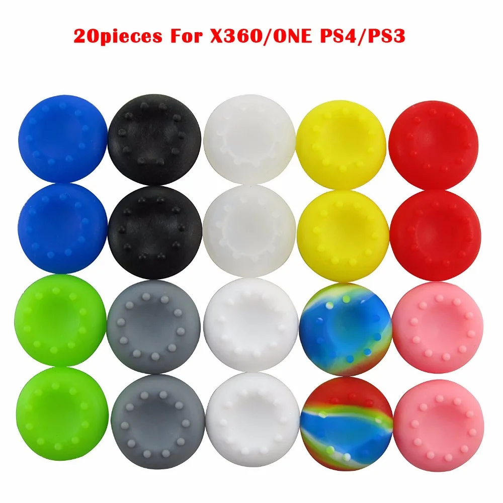 20 pcs Universal Analog Joystick Thumbsticks Grips Rubber Silicone Caps