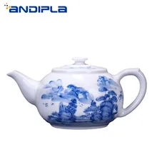 300 мл бутик Цзиндэчжэнь синий и белый фарфор Пейзаж Чайник заварочный чайник керамический чайный набор кунг-фу чайник