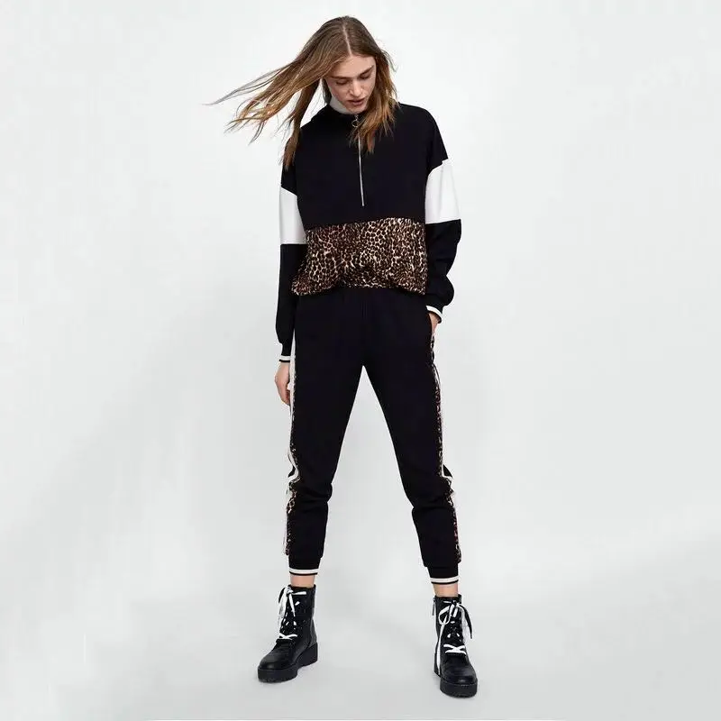 ZOGAA Women Leopard Hooded Sweatshirts Animal Pattern Patchwork Pockets Drawstring Tie Pullovers Female Casual Chic Tops Hoodie ZOGAA Women Leopard Hooded Sweatshirts Animal Pattern Patchwork Pockets Drawstring Tie Pullovers Female Casual Chic Tops Hoodie