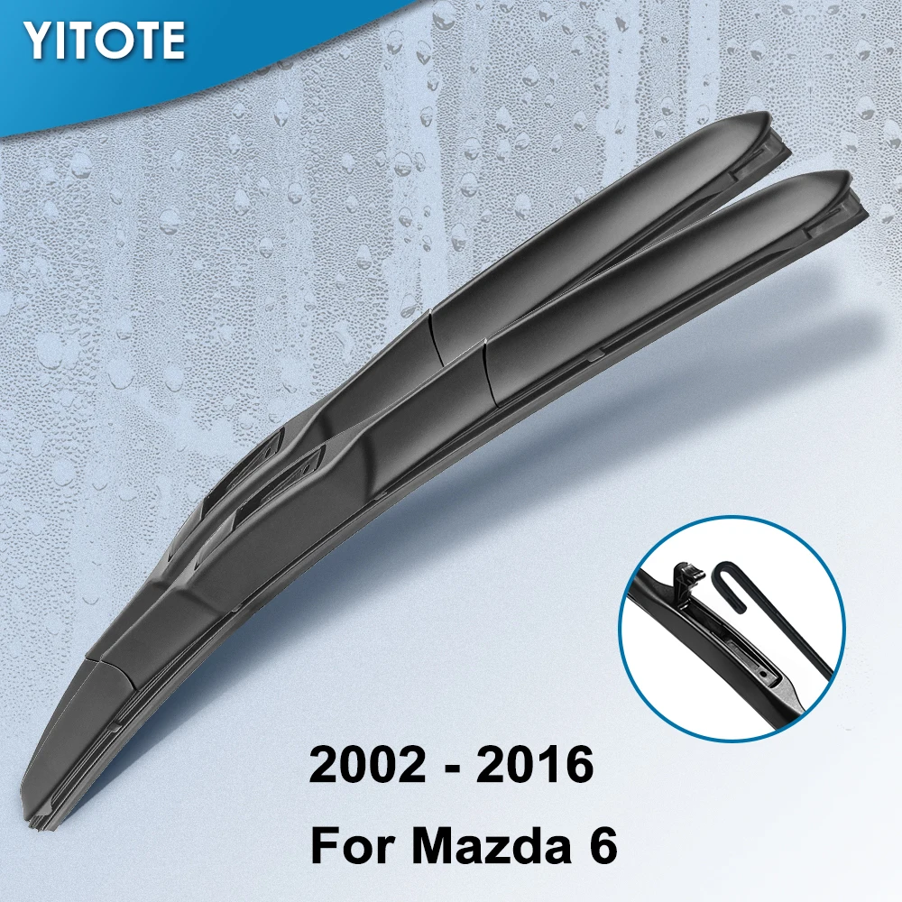 YITOTE Windscreen Hybrid Wiper Blades for Mazda 6 Fit Hook Arms Model Year from 2002 to 2016|Windscreen Wipers| - AliExpress