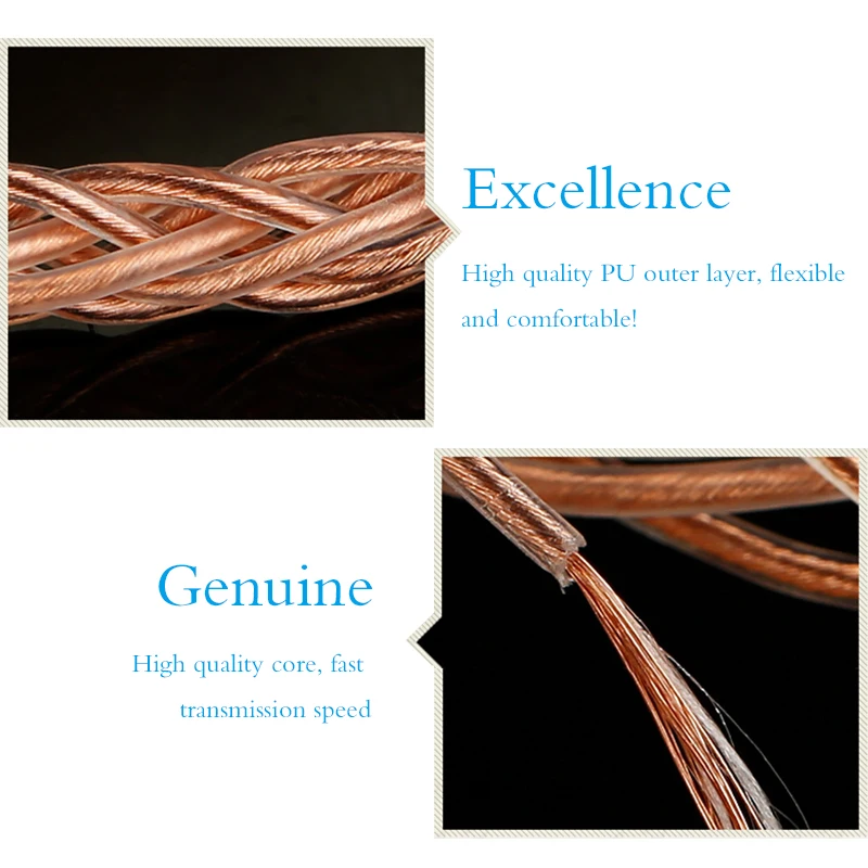 QYFANG 1 2m 8 Core Earphone Upgrade Cable DIY Detachable Cord HiFi Headphone Flexible Soft PVC Solder Wire 8 Drives Copper Line