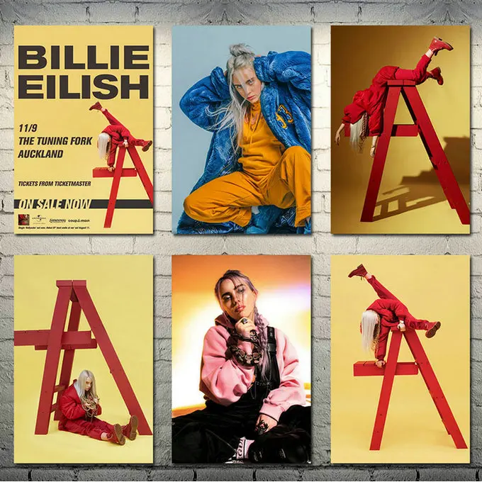 Billie Eilish Music Singer Art Шелковый Холст плакат 13x20 24x36 дюймов настенные картины-001