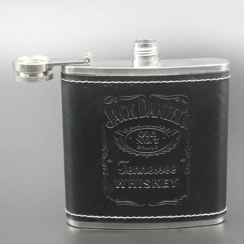 Portable 7oz Stainless Steel Hip Flask With Leather Funnel Drinking Cup as Gift Whiskey Honest Flask for Whiskey  Liquor Wine (13)