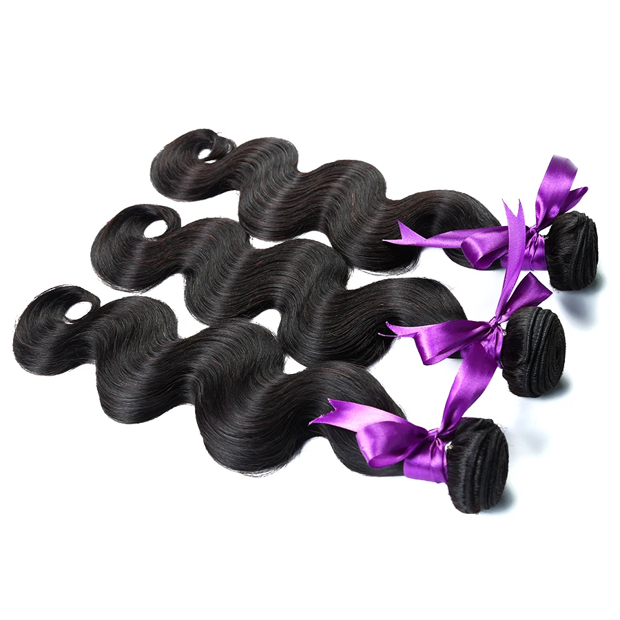 AliBarbara Hair Products Brazilian Body Wave Lace Closure 4x4 Non Remy Weft Hair Weave 3 Bundles Human Hair Bundles With Closure