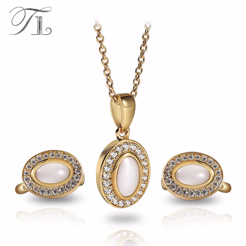 

TL New Arrival Ceramic Jewelry Sets European Luxury Stainless Steel Jewelry Sets For Women Golden Wedding Present Fashion Gifts