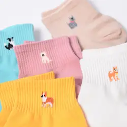 Модные Разноцветные конфеты кавай милая собака для женщин Девушка хлопковые носки корейский трубки веселое Harajuku CasualNovelty книги по