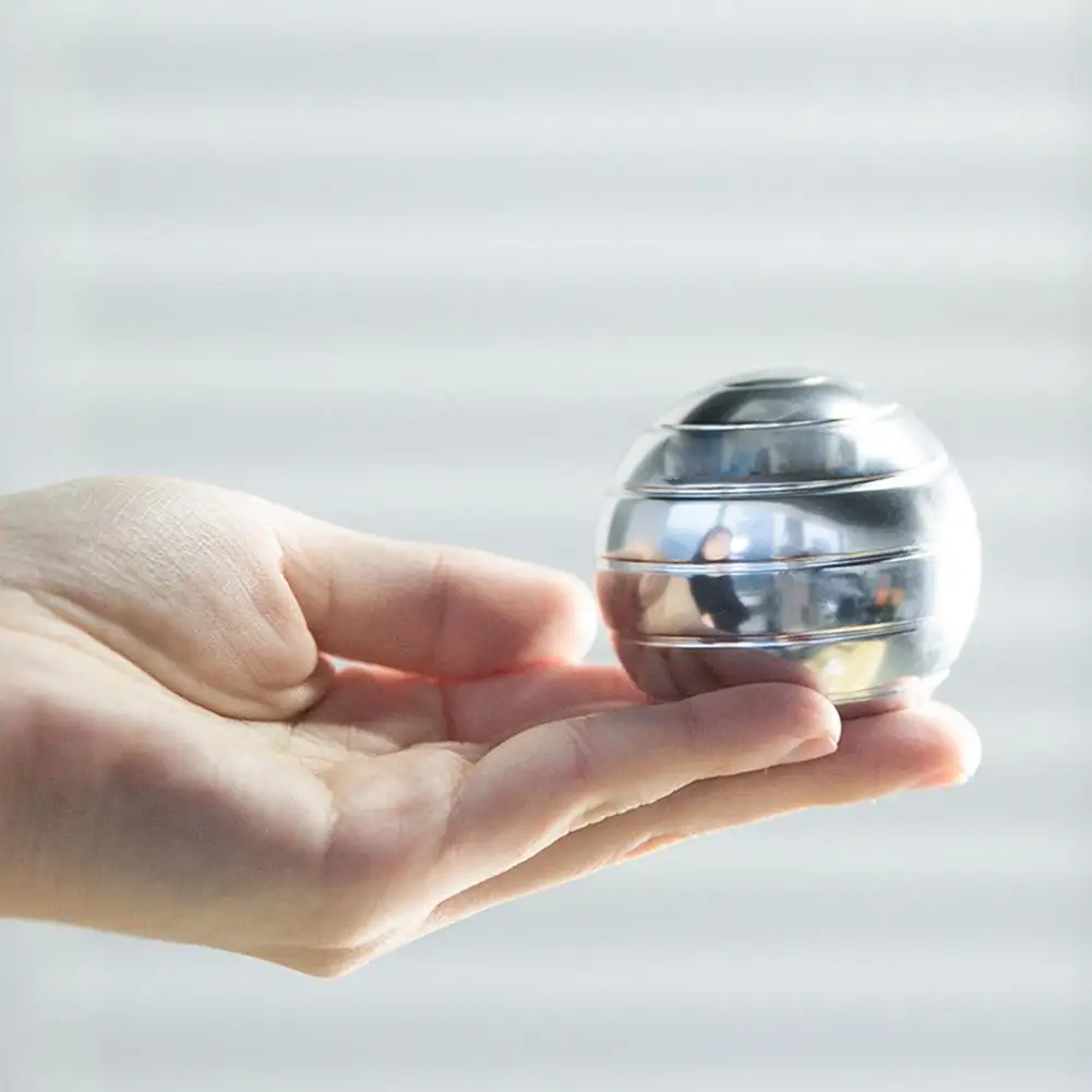 

Detachable Desktop Decompression Rotating Spherical Gyroscope Desk Toy Metal Gyro Optical Illusion Flowing Adult Relax