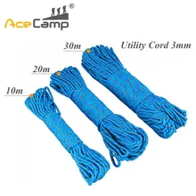 AceCamp 10 м/20 м/30 м наружное парешют шнур наружное оборудование для скалолазания веревка для выживания на открытом воздухе набор для походов(3 мм