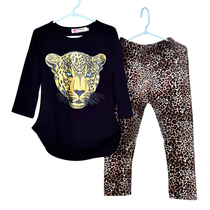 

Girls Clothes Toddler Girls Clothing Sets Children Clothing Tigger T Shirt Leopard Legging Pants Baby Girls Flower Kids Clothes