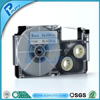 

10 packs 6mm Black on Silver XR-6SR compatible label tapes for label printers