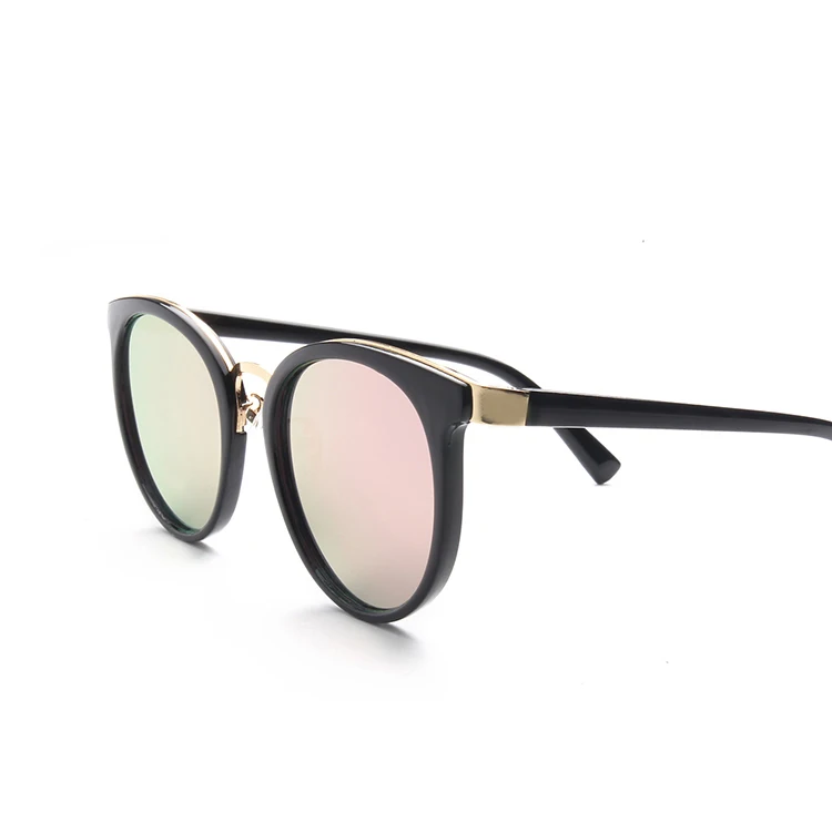 Женские солнцезащитные очки кошачий глаз, женские роскошные брендовые Модные солнцезащитные очки для женщин, черная оправа, розовые зеркальные солнцезащитные очки для женщин, UV400 - Цвет линз: Black Pink