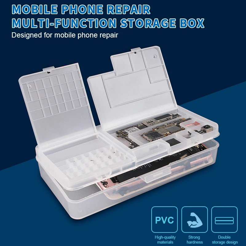 

5pcs/lot Mobile Phone Repair Tools Box PVC Storage Box for iPhone Motherboard LCD Screen Storage Boxes Ferramentas