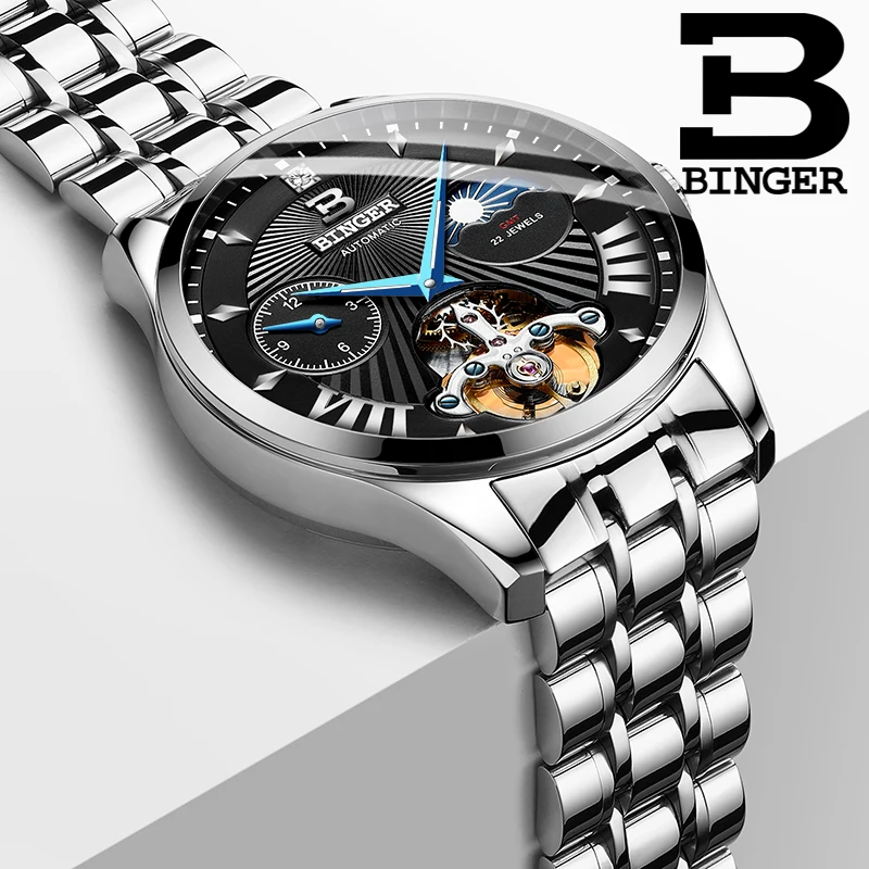 

New Men Watch Business Full Steel Tourbillon Mechanical Top Brand Luxury Casual Waterproof Sports Male Watches Relogio Masculino