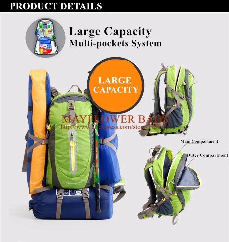 Mochila de Viagem à Prova Pacote para Homens Maleroads Acampamento Caminhadas Dwaterproof Água Adolescentes Esporte Montanha Escalada Bolsas 50l 40l 8 Mochilas escal.