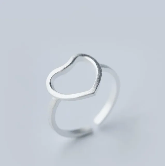 Jisensp Minimalist Jewelry Silver Color Geometric Rings for Women Adjustable Round Triangle Heartbeat Finger Ring bague femme SYJZ001