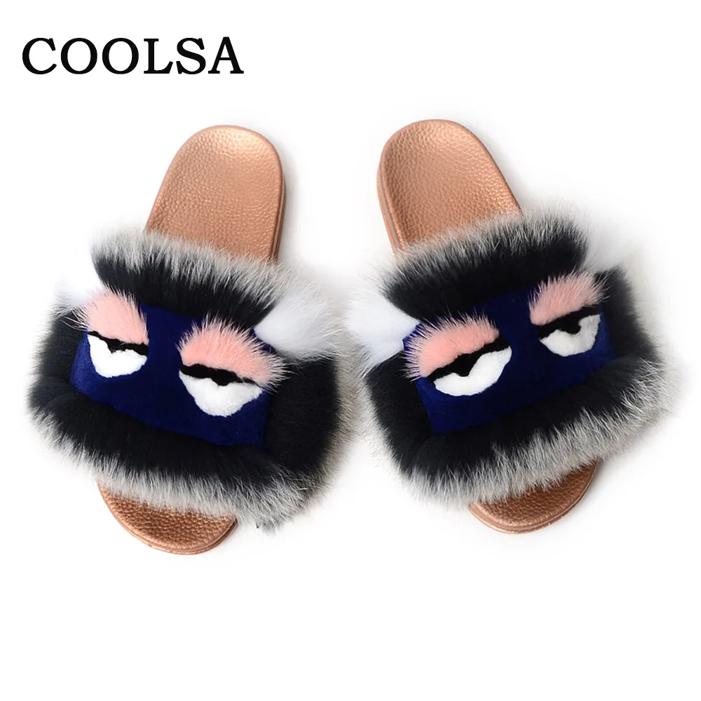 fluffy sandals flat