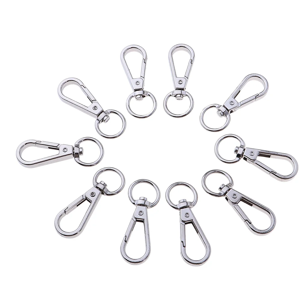 MagiDeal 10Pcs Alloy Swivel Clasps Snap Keychain Ring Hook Clip Key Holder for Men and Women for KeysLanyards