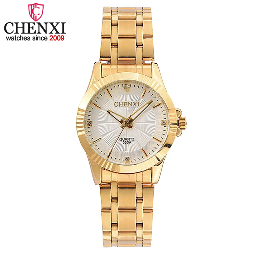 En Ligne CHENXI De Luxe Femelle D or Horloge Quartz Montre Femmes Montres Bijoux Dames Or Montre Bracelet de Mode de Quartz montre Femmes