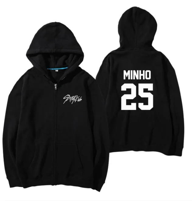  BF 2019 STRAY KIDS Cool Logo Zipper Hoodies Sweatshirt fashion Korean pink long-sleeved hooded swea